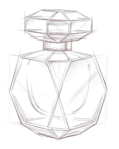 HOW TO DRAW A PERFUME BOTTLE EASY .